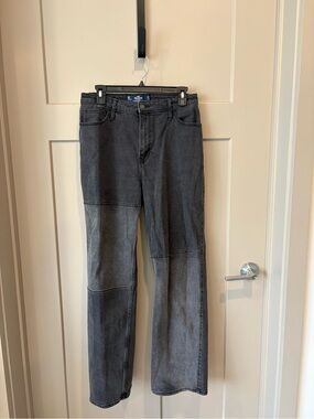 Hollister Black Patchwork Straight-Leg Jeans